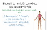 Bloque II. La nutrición como base para la salud y la vida nutrición como base para la salud y la vida ... ¿Qué es lo primero que le pasa a la comida en la digestión? Es cortada