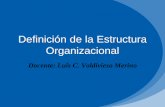 Definición de la Estructura Organizacional³n de la estructura organizacional Especialización del trabajo Grado en que las actividades de una organización se dividen en tareas separadas.