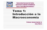 Tema 1: Introducción a la Macroeconomía · Política Monetaria y Fiscal, por el mercado de trabajo, la ... • Teoria Cuantitativa del dinero Los Escolásticos . El Mercantilismo