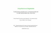 Arquitectura Vegetada - AIE · Arquitectura Vegetada ... Sistemas de integración de la vegetación en la arquitectura arquitectura viva cubiertas vegetadas paredes vivas sistemas