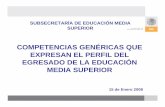 COMPETENCIAS GENÉRICAS QUE EXPRESAN EL PERFIL DEL EGRESADO DE LA EDUCACIÓN MEDIA ...€¦ ·  · 2015-01-02Integral de la Educación Media Superior, pues la organización escolar