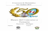 I Concurso de Matemática Sur Andino 2014 I Concurso de Matemática Sur Andino 2014 es organizado por la I.E.S. Nuestra Señora de Alta Gracia y la Editorial Binaria. ... rendir el