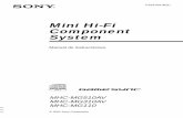 Mini Hi-Fi Component System - Sony eSupport - Manuals & … ·  · 2013-09-28Preparación de sus altavoces para Dolby Pro Logic* ..... 10 Puesta en hora del reloj ..... 11 Para ahorrar