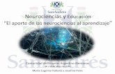 Neurociencias y Educación “El aporte de las neurociencias ... · enseñanza que favorecen los aprendizajes. ... • Disipar “neuromitos” • Ayudar a identificar intervenciones
