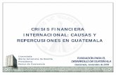 CRISIS FINANCIERA INTERNACIONAL: CAUSAS Y ... FINANCIERA INTERNACIONAL: CAUSAS Y REPERCUSIONES EN GUATEMALA Guatemala, noviembre de 2008 Licenciada María Antonieta de Bonilla Presidenta