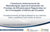 I Seminario Internacional de Metodologías para la Evaluación de … · I Seminario Internacional de Metodologías para la Evaluación de Pruebas de Eficacia para Plaguicidas en