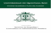 Servicios de Hospedaje I Universidad de Quintana Roo Hospedaje.pdf · Programa analítico para la materia Servicios de Hospedaje I Material diseñado y elaborado por Duarte Co. para