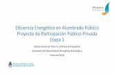 Participación Público-Privada en alumbrado público ... · Eficiencia Energética en Alumbrado Público Proyecto de Participación Público-Privada Etapa 1 Subsecretaria de Ahorro