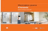 Herrajes para Closets - cymisa.com.mx€¦ · 8.3 8 Herrajes para Closets Componentes para closets Medidas en mm. • Ideal para alcanzar las partes altas de los closets • Mecanismo