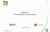 Presentación Corporativa SQM · 2 I. SQM y sus Negocios II. Antecedentes Financieros III. Emisión de Efectos de Comercio Contenidos