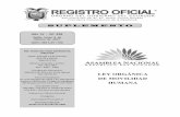 SRO 938 LEY DE MOVILIDAD HUMANA - ilo.org · LEY ORGÁNICA DE MOVILIDAD HUMANA Año IV - Nº 938 Quito, lunes 6 de febrero de 2017 Valor: US$ 1,25 + IVA ING. HUGO DEL POZO BARREZUETA