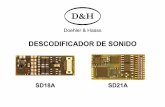 DESCODIFICADOR DE SONIDOdoehler-haass.de/cms/media/pdf3/SD18A_SD21A_es.pdf · 2015-09-06 · conector de 21 pines G1, G2 Conexiones a la vía 1, 2 M1, M2 Conexiones al motor 1, 2