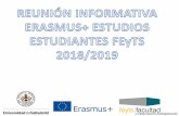 Comparativa programa Erasmus+ 18-19 FEyTS_0.pdf · AL INICIAR EL ERASMUS • Letter of confirmation 1. AL FINALIZAR EL ERASMUS • Letter of confirmation 2. Convenio de subvención