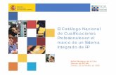 El Catálogo NacionalEl Catálogo Nacional de ... · •Se relacionan con la Clasificación nacional de Educación, con la de ocupaciones, con la Directiva europea de reconocimiento.