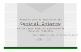 Asesoría para la aplicación del Control Interno · Control Interno 2013 El Marco COSO III extiende los objetivos de reporte más allá de los informes financieros externos, ...