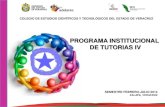 PROGRAMA INSTITUCIONAL DE TUTORIAS IVcecytev.edu.mx/wp-content/uploads/2012/03/Tutorías-Cuarto-Semestre... · Para el seguimiento de las actividades, el estudiante llevará un concentrado