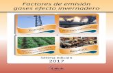 Factores de emisión de gases Factores de emisión gases ...greenforestsolutions.com/wp-content/uploads/2017/07/IMN-factore... · A continuación se presentan factores de emisión