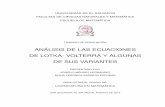 ANÁLISIS DE LAS ECUACIONES DE LOTKA- VOLTERRA …ri.ues.edu.sv/9803/1/19200969.pdf · Análisis de diferentes modelos de depredador presa más general. 35 1. 3. ... es el modelo