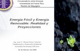Energía Fósil y Energía Renovable: Realidad y …aceer.uprm.edu/pdfs/pres_aee_rum_feb08.pdfFuentes de Energía para Generar ... alternativas de energía renovable no deben degradar