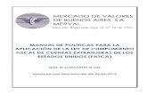 MANUAL DE POLÍTICAS PARA LA APLICACIÓN DE LA LEY DE CUMPLIMIENTO FISCAL DE … - Manual FATCA.pdf · 2016-03-08 · MANUAL DE POLÍTICAS PARA LA ... Mercado de Valores de Buenos