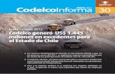 CodelcoInforma 30 - CODELCO - Corporación Nacional … además, por una combi-nación de factores entre los que se incluyen menor precio del cobre, menor producción, me-nores leyes