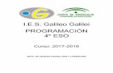I.E.S. Galileo Galilei PROGRAMACIÓN 4º ESOiesgalileocordoba.es/wp-content/uploads/2015/11/G-programación-4... · uso y con la finalidad que persiguen (textos narrativos, descriptivos,