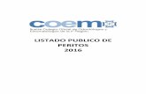 LISTADO PUBLICO DE PERITOS 2016 - Colegio Oficial de ...coem.org.es/sites/default/files/DEONTOLOGICAyPROFESIONAL/LISTA… · 1 julio antonio amigo hernandez 2 laura antonio zancajo