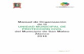 Manual de Organización de la UNIDAD MUNICIPAL DE ... · ESTRUCTURA ORGÁNICA 18 ... Departamento de Programa Municipal de Protección Civil 21 ... Ley de Protección civil del Estado