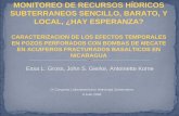MONITOREO DE RECURSOS HÍDRICOS … resources/Conference... · Area de investigación y pozos Métodos de análisis de datos Resultados Conclusiones Pruebas de bombeo en triplica