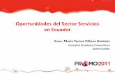 Oportunidades del Sector Servicios en Ecuadormedia.peru.info/PROMO/2011/presentaciones/Oportunidades en Ecuad… · Gastronomía: -Restaurante Astrid y Gastón - Restaurante Segundo