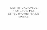 IDENTIFICACION DE PROTEINAS POR .adecuada para peptidos>>>> metodos de ionizacion suaves>>> maldi