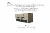GAMA DE EQUIPO VERTICALES BOMBA DE CALOR … · específica para cada uno de los intercambiadores de calor que puedan funcionar como ... es la ubicación de la unidad interior bajo