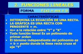 2. FUNCIONES LINEALESapoyo.usac.gt/wp-content/uploads/2014/03/teoria-func-lin-2da-parte.pdf · 2. FUNCIONES LINEALES FORMA f (x) = mx + b CARACTERÍSTICAS • DETERMINA LA ECUACIÓN