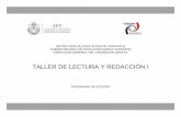 TALLER DE LECTURA Y REDACCIÓN I - …xalapacteba.com/programas estudios/primer semestre/TALLER_DE... · TALLER DE LECTURA Y REDACCIÓN I . 2 . ÍNDICE . CONTENIDO PÁGINA Presentación