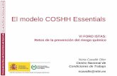 El modelo COSHH Essentials - istas.ccoo.es · panaderías, soldadura, canteras, artes gráficas, etc – No pasa por el modelo de evaluación – Ofrece las soluciones técnicas directamente.