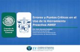 Errores y Puntos Críticos en el Uso de la Herramienta ... · Herramienta Proactiva AMEF Las organizaciones que desarrollan la colaboración multidisciplinaria dan lugar a mejoras