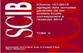 TOM Informe 101/2015 agregat dels comptes generals de les ... · Informe TOM Informe 101/2015 agregat dels comptes generals de les entitats locals corresponent a l'exercici 2012 TOM