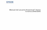 User Manual - PowerLite Home Cinema 2040/2045 · Corrección de la forma de la imagen con el control deslizante de corrección trapezoidal horizontal ...