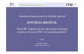 Justicia Digital · – Constituyen la base para otros sistemas de control de gestión, tales como: • Sistemas de estadísticas judiciales • Sistemas administrativos (gestión