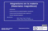 Tema 10. Magnetismo en la Materia - — OCW - UC3Mocw.uc3m.es/fisica/fisica-ii/clases/OCW-FISII-Tema10.pdf · MIGUEL ÁNGEL MONGE Departamento de Física BEGOÑA SAVOINI Magnetismo