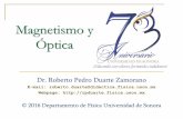 Magnetismo y óptica - Página personal de Roberto …rpduarte.fisica.uson.mx/archivos/curso6/05-magyopt.pdf · 2. LeyesdelMagnetismo [Feb01-Feb19] ... corpuscular que dice que la