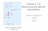Unidad 1.7.2: Reacciones de adición electrofílicaquimicaorganica.me/wp-content/uploads/2017/03/Unidad-1.7.2... · J.Wade y en las diapositivas de Terrence P. ... –Para ello, el