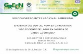 XXI CONGRESO INTERNACIONAL AMBIENTAL - Cámara Mexicana de ... · calderas excedente mezcla de agua para torres de enfriamiento tanque de ... planta de tratamiento de aguas residuales