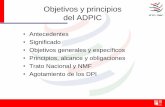 Objetivos y principios del ADPIC -  · • aplicabilidad de los principios del GATT y de los convenios internacionales en materia de PI. ... Trato de la NMF Trato de la nación más