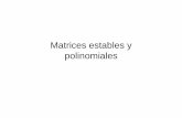 Matrices estables y polinomiales - UNAMverona.fi-p.unam.mx/~lfridman/clases/matematicas/StabMat.pdf · eigenvalores de A y P sea cero. La simetría de P se debe a que trasponiendo