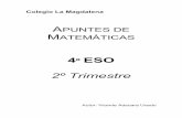 Colegio La Magdalena · - Cuadrantes: El primer cuadrante esta formado por todos los ángulos comprendidos entre 0º y 90º. - El segundo cuadrante está formado por los ángulos