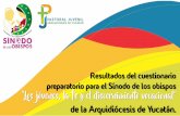 Presentación de PowerPoint - …pastoraljuvenilyucatan.org.mx/wp-content/uploads/2017/09/resultados... · A través de un nuevo camino sinodal sobre el tema: «Los jóvenes, la fe