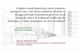 Litigios transfronterizos sobre patentes europeas con y ...€¦ · Manuel DESANTES REAL Catedrático de Derecho internacional privado. Universidad de Alicante Of Counsel. ELZABURU