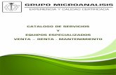 CATALOGO DE SERVICIOS Y EQUIPOS …microanalisis.com/documentos/catalogo2018.pdf · - Amoniacal - Protéico - Kjendahl NMX-AA-026-SCFI ... de los 400 compuestos de los listados A