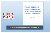 FAQ BDNS Respuestas a Preguntas Frecuentes · 2.3 Subvención y cuotas a la seguridad social ... 4.9 Ayudas complementarias a las prestaciones del sistema de ... ordena el desarrollo